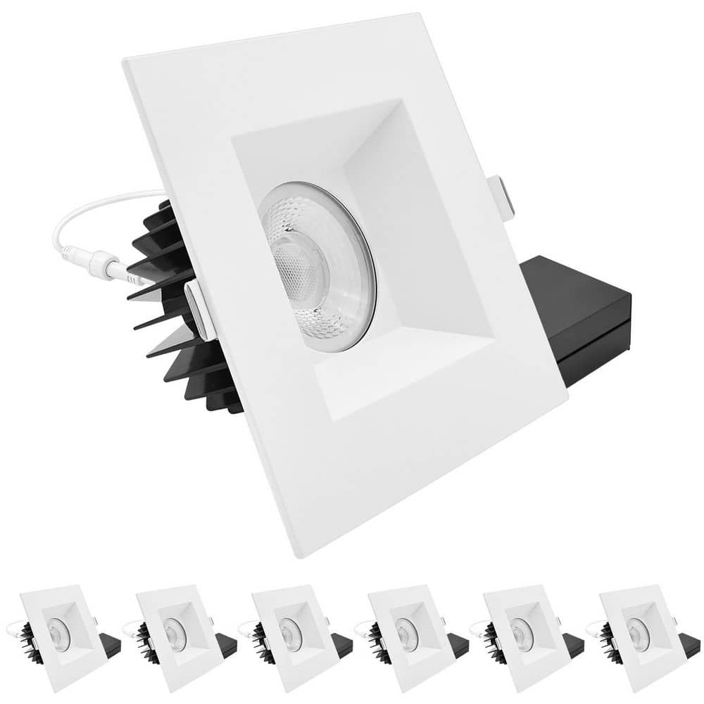 6 In. Integrated LED Regressed Canless Spotlight with Square White Trim, 22W, 1800LM, 5CCT, 60° Beam, Dimmable, 6 Pack price history on PriceWatchPro
