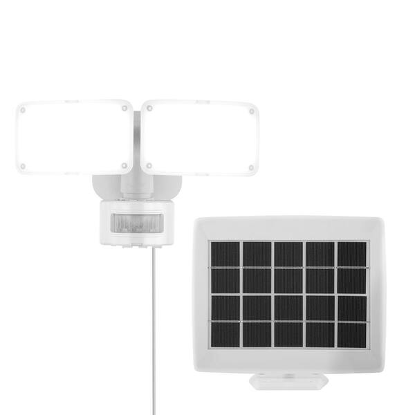 Defiant 1000 Lumens 180° White Solar Powered Motion Activated Outdoor  Integrated LED Flood Light DFI-0654-WH The Home Depot