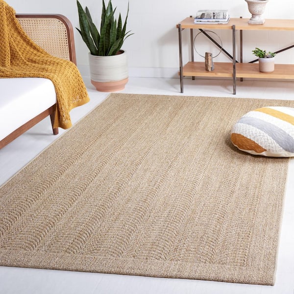 Palm Beach Desert Sand Doormat 2 ft. x 3 ft. Border Solid Area Rug