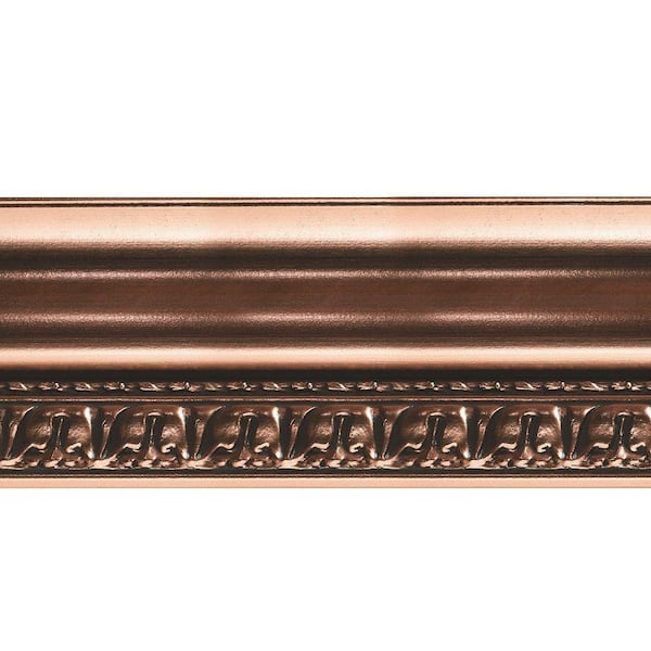Fasade Grand Baroque 1 in. x 6 in. x 96 in. Wood Ceiling Crown Molding in Polished Copper