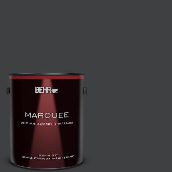 BEHR MARQUEE 1 gal. Home Decorators Collection #HDC-MD-04 Totally Black Flat  Exterior Paint & Primer 445301 - The Home Depot