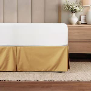 14 in. Gold Solid Full Bed Skirt