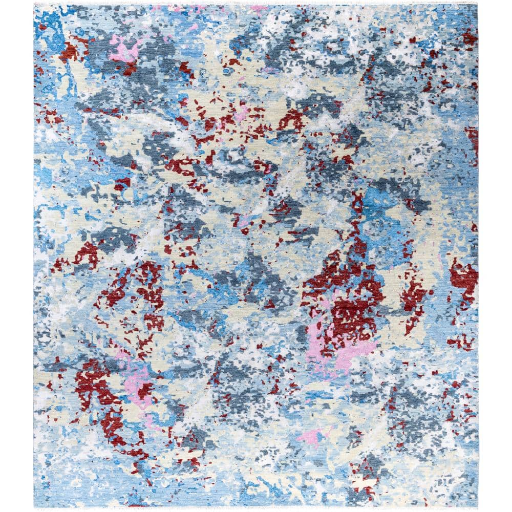 Ikat Gray 9 X 12 Hand-Knotted Wool Silk Indoor Area Rug price history on PriceWatchPro