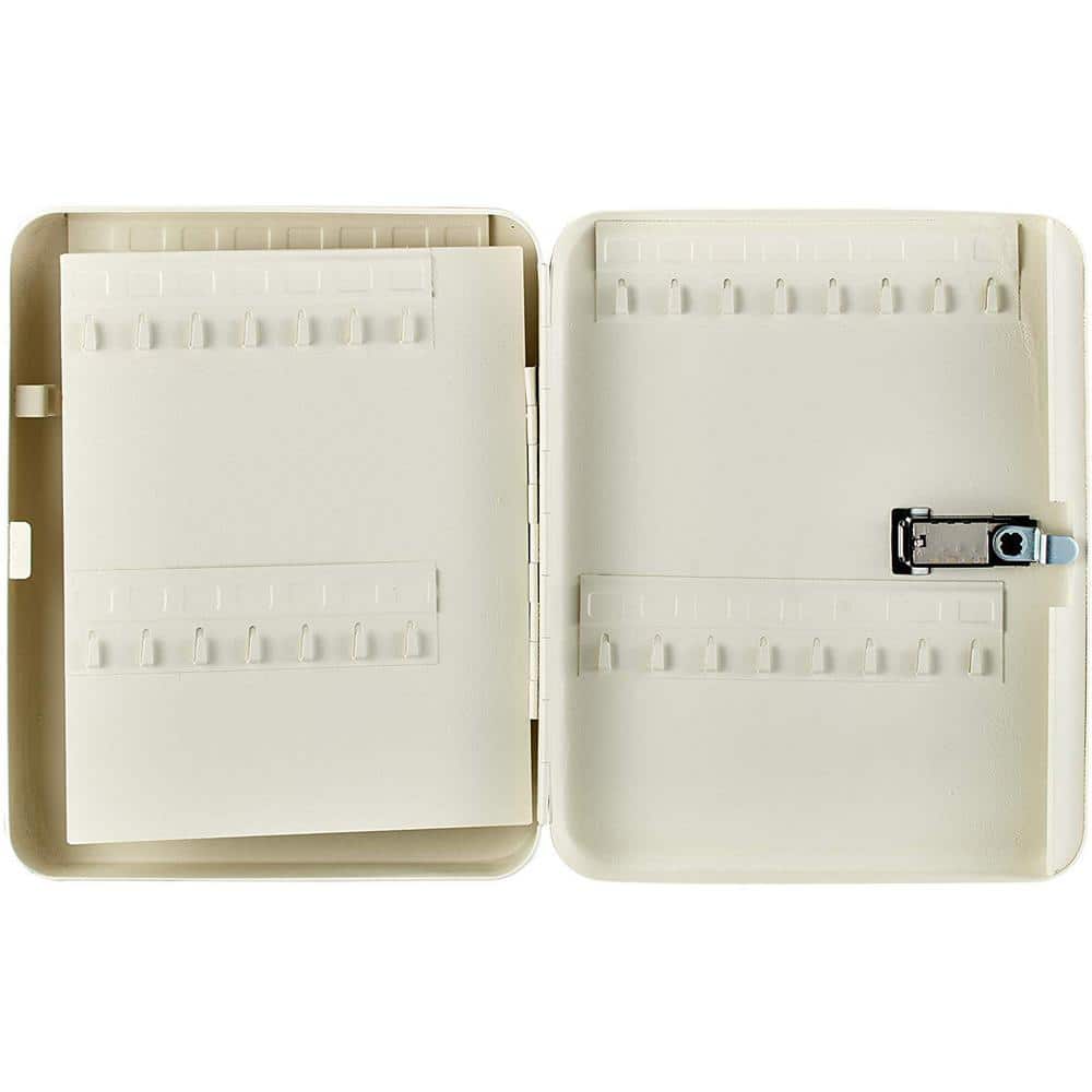 White Steel Wall-Mount 30-Key Combination Lock Cabinet