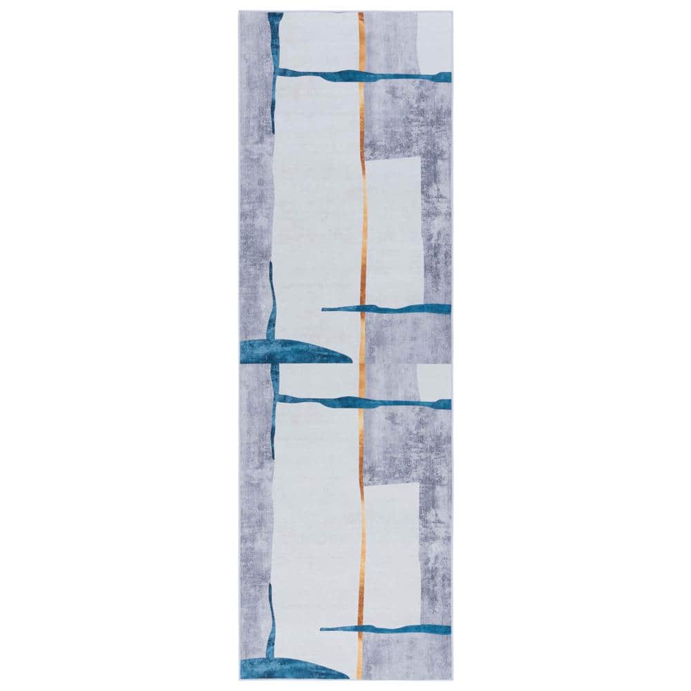 Tac Rug SAFAVIEH Tacoma Gray/Light Gray 3 ft. x 8 ft. Machine Washable Abstract ...