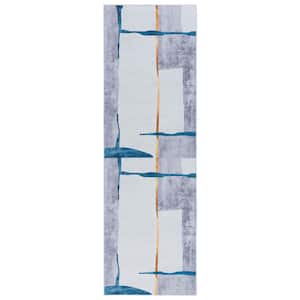Tacoma Gray/Light Gray 3 ft. x 8 ft. Machine Washable Abstract Geometric Runner Rug