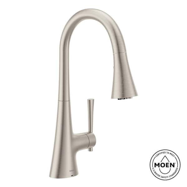 Kurv Single Handle Pull-Down Sprayer Kitchen Faucet with Optional 3- in -1 Water Filtration in Spot Resist Stainless
