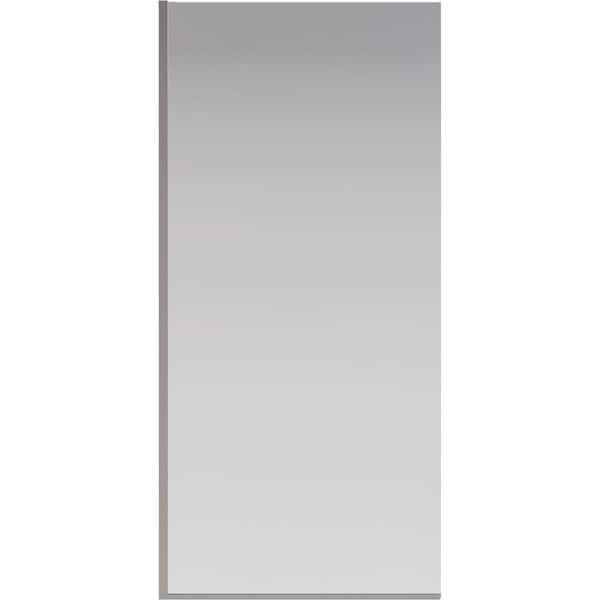 Amal 34 in W x 72 in. H Frameless Fixed Shower Door Screen in Nickel with Clear Glass