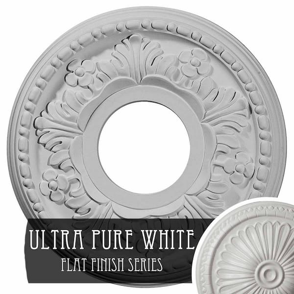 Ekena Millwork 7/8 in. x 11-7/8 in. x 11-7/8 in. Polyurethane Helene Ceiling Medallion, Ultra Pure White