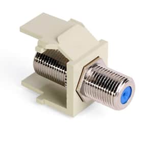 QuickPort F-Type Nickel-Plated Connector, Ivory