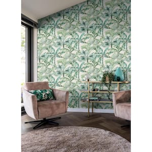 Calle Green Tropical Paper Non-Pasted Textured Wallpaper