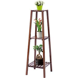 40in. Tall Indoor/Outdoor Bamboo Wood Multifunctional Plant Stand (3-tiered)