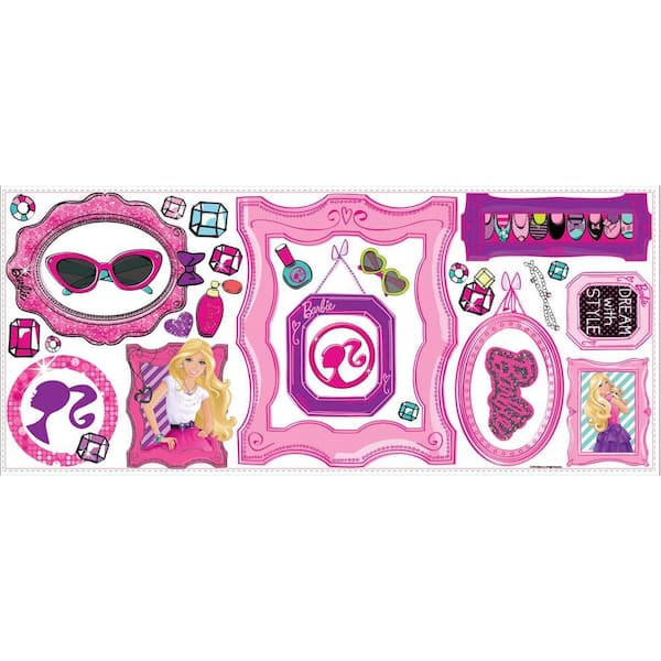 Unbranded 5 in. x 19 in. Barbie's Fabulous Frames Peel and Stick Giant Wall Decals