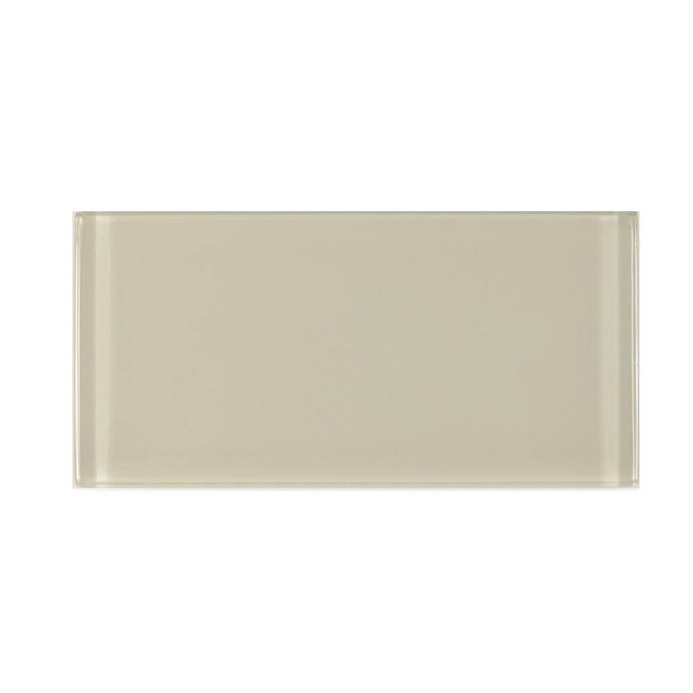 Modern Cream 3 in. x 6 in. Glossy Glass Subway Wall Tile (10 sq. ft./Case) price history on PriceWatchPro