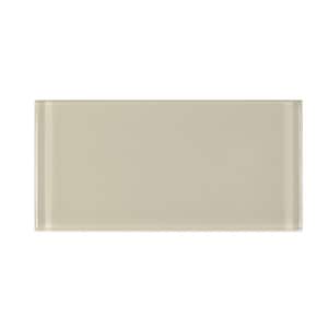 Modern Cream 3 in. x 6 in. Glossy Glass Subway Wall Tile (10 sq. ft./Case)