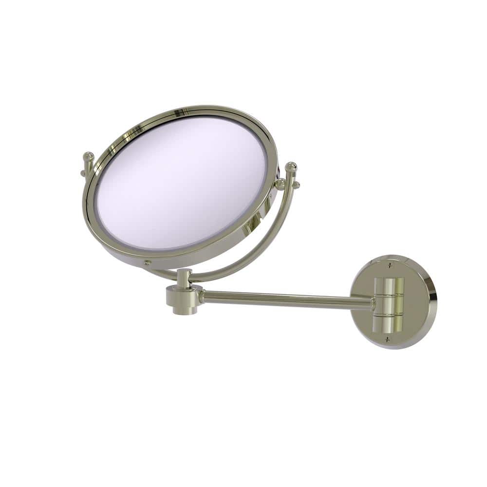 Elegant Brass 8" Wall-Mounted Make-Up Mirror with 4X Magnification