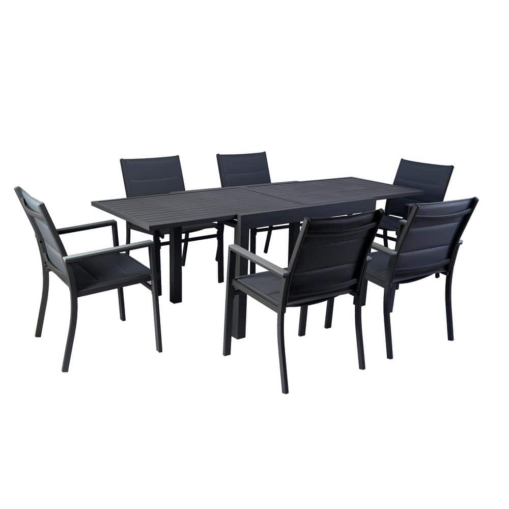 Kozyard Dark Gray Aluminum Expandable Patio Dining Table