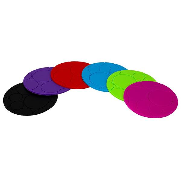4 pack / RNDRBRCSTR2034 Chicago Bulls Basketball Rubber Round Coaster set 