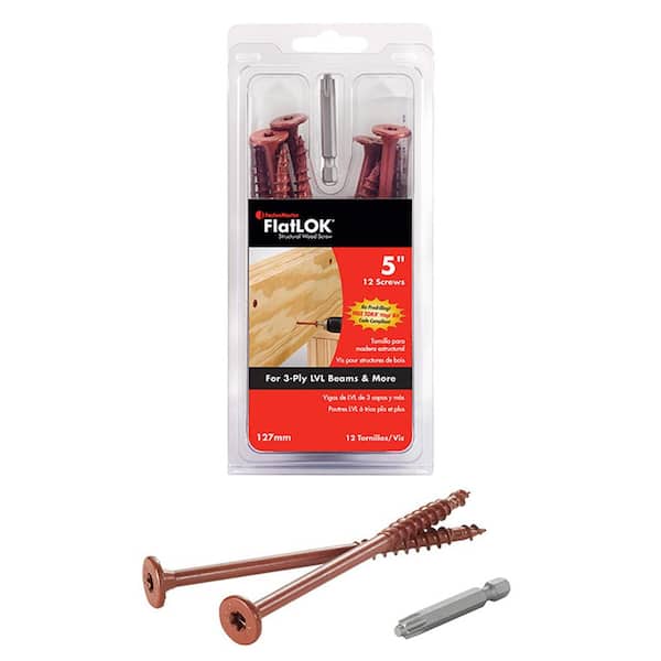 FastenMaster FlatLOK 5 in. Structural Wood Screw (Single Fastener)