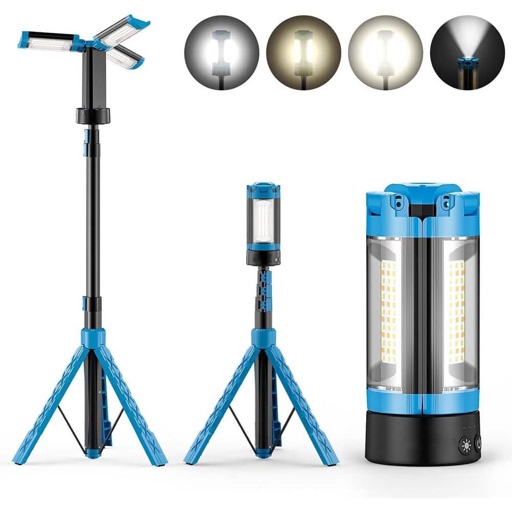 Portable 2200-Lumen LED 3-Head Tripod Work Light 10000mAh Adjustable for Camping and Jobsite price history on PriceWatchPro