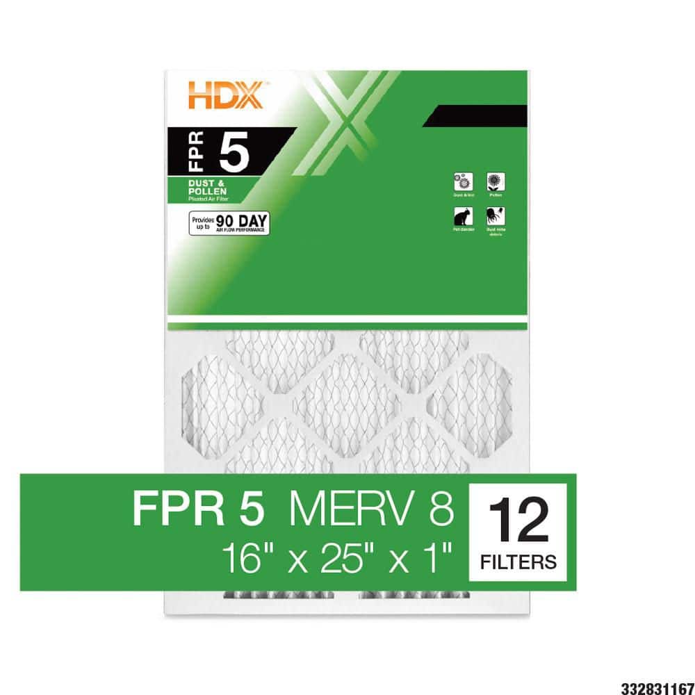 HDX 16 in. x 25 in. x 1 in. Standard Pleated Furnace Air Filter