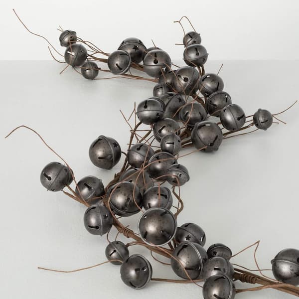 5 ft. Artificial Gray Jingle Bell Twig Unlit Christmas Garland