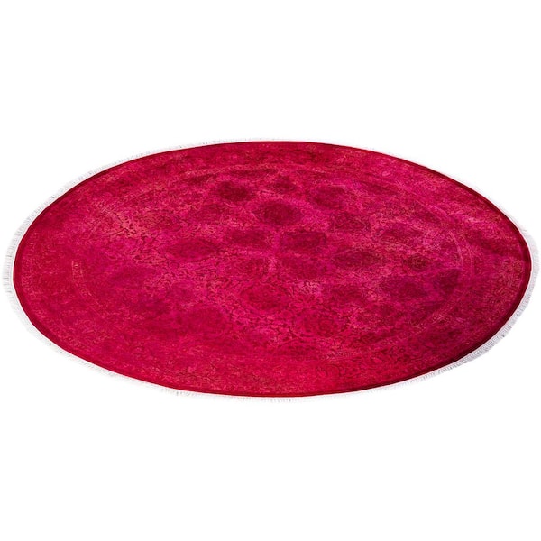 Fine Vibrance Pink 5 ft. x 8 ft. Solid Wool Indoor Area Rug