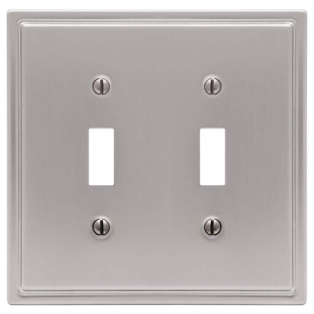 Brushed Nickel Double Toggle Steel Wall Plate