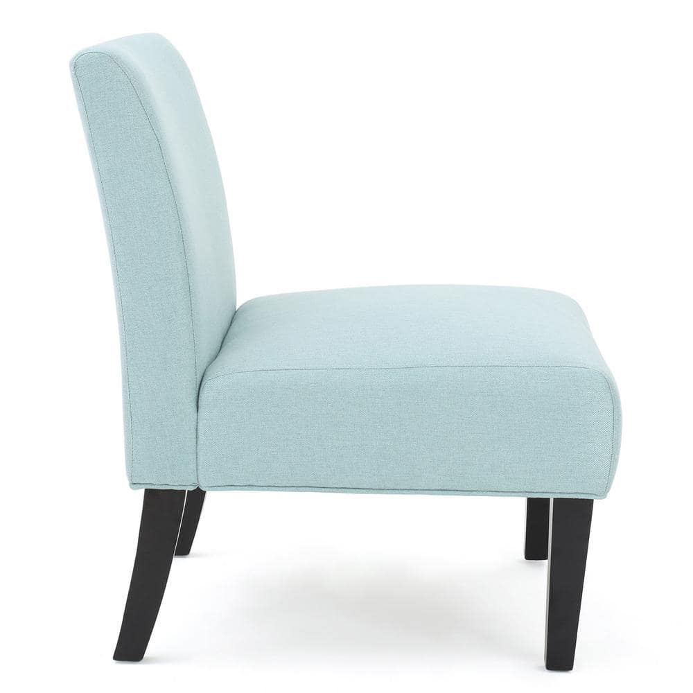 Light Blue and Matte Black Handcrafted Wood Slipper Chair Set