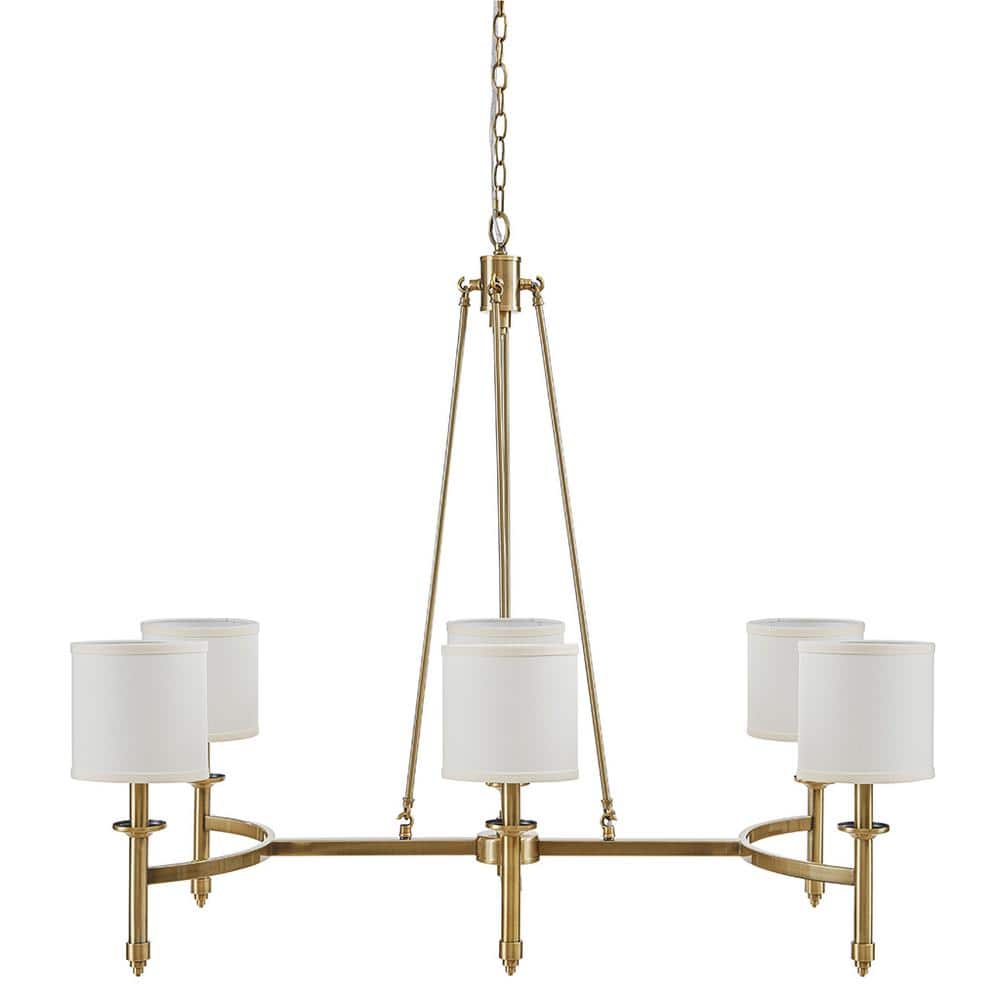 HAMPTON HILL Elegenza 6-Light Antique Gold Chandelier MT150-0080
