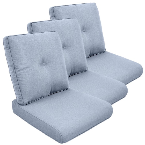 Gymojoy 22 in. x 25 in. 6-Piece Deep Seating Outdoor Lounge Chair Replacement Cushion and Back Pillow in BabyBlue