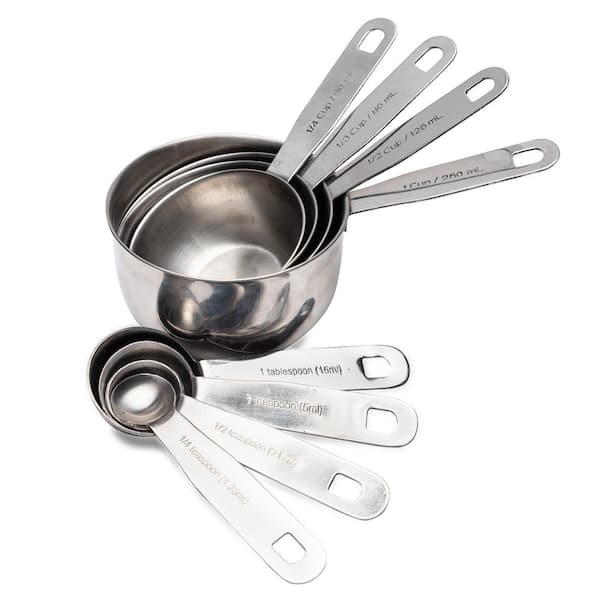 Premium 8-Piece Stainless Steel Measuring Cup and Spoon Set