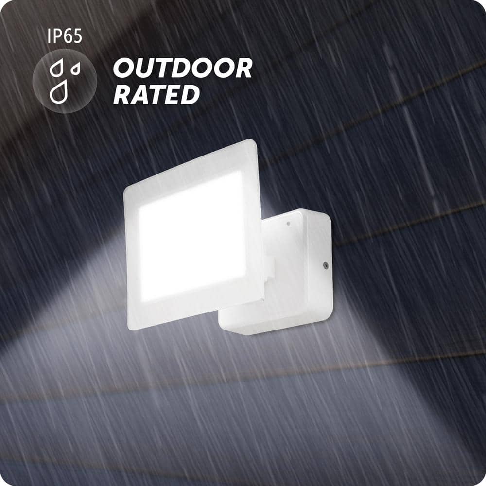 White 50W Integrated LED Weather Resistant Security Flood Light