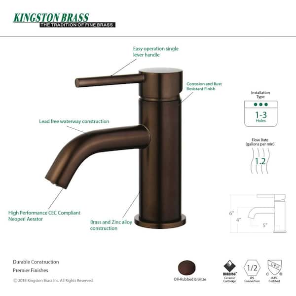 Kingston Brass Simple Single Hole Single-Handle Bathroom Faucet in