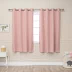 Dusty Pink Geometric Grommet Blackout Curtain - 52 in. W x 63 in. L (Set of 2)