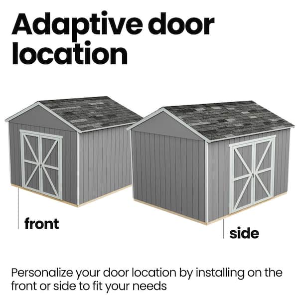Handy Home Products - Professionally Assembled Rookwood 10 ft. x 16 ft. Backyard Wood Shed with Smartside-Black Shingles (160 sq. ft.)