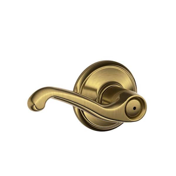 Schlage Flair Antique Brass Privacy Bed/Bath Door Handle