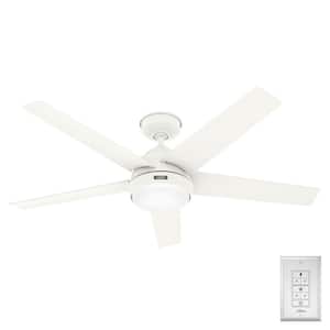 Skyflow 52 in. Indoor/Outdoor Matte White Standard Ceiling Fan with Soft White Integrated LED and Remote Included