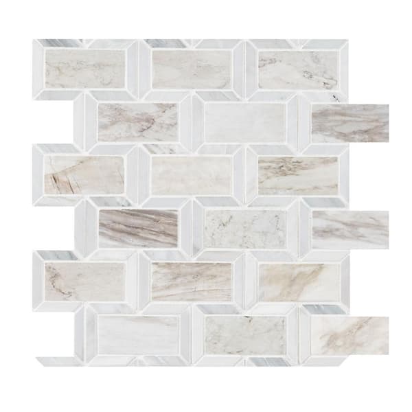 MSI Angora Framework 12 in. x 12 in. Polished Marble Floor and Wall Tile (1 sq. ft./Each)