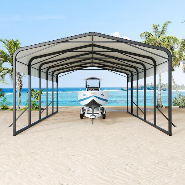 15ftx25ft Metal Heavy Duty Outdoor Garage Carport with Reinforced