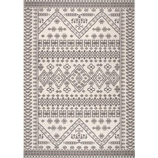 nuLOOM Kandace Ivory 10 ft. x 13 ft. Indoor/Outdoor Patio Area Rug