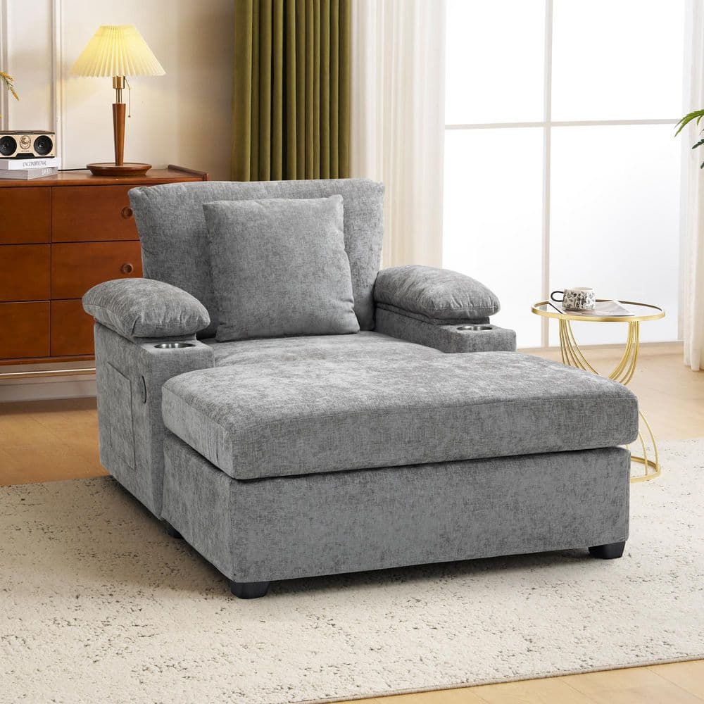 並行輸入品】Accent Chair with Ottoman Modern Teddy Velvet Tufted