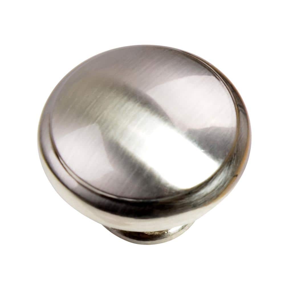 Brushed Nickel Round Cabinet Knob 10-Pack with Mounting Hardware