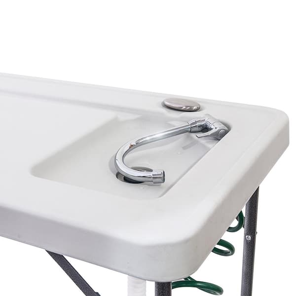 Folding Portable Fish Table with Spray Gun and Faucet