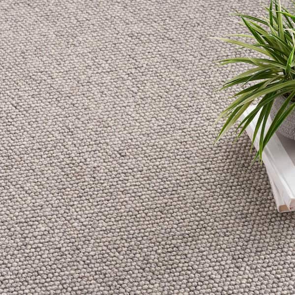 Natural Harmony Four Square Shalestone Gray 13 2 Ft 56 Oz Wool Berber Installed Carpet 172983 The
