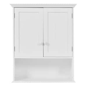 23.6 in. W x 27.8 in. H Rectangle Wall-Mounted Surface-Mount Bathroom Medicine Cabinet with Door in White