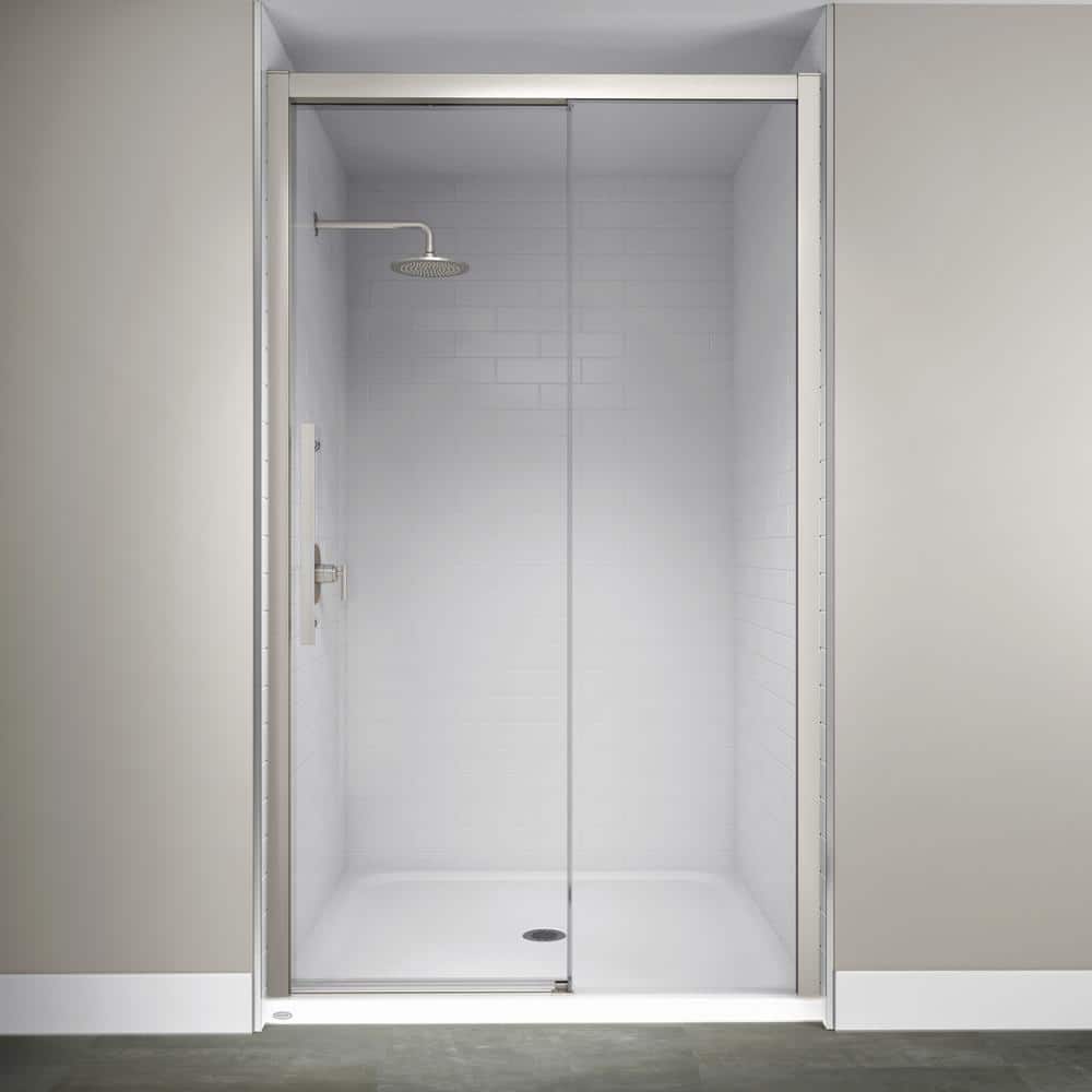 JACUZZI 48 in. x 76 in. SemiFrameless Concealed Sliding Shower Door in