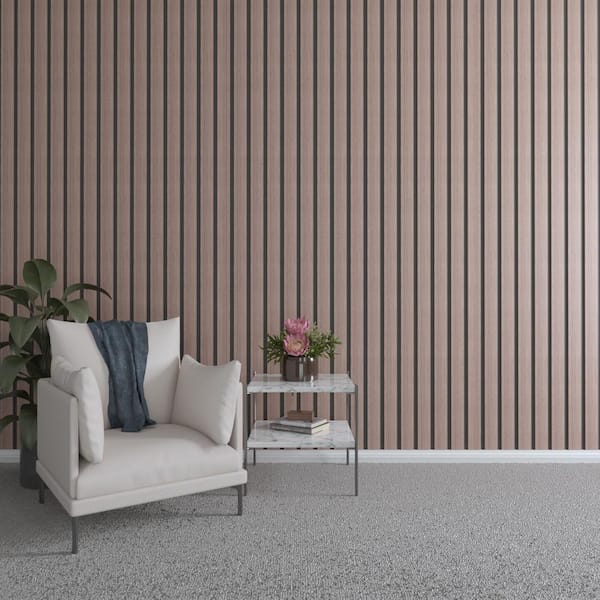 Ekena Millwork 47 in. H x 3 in. W Slatwall Panels in Walnut 15-Pack