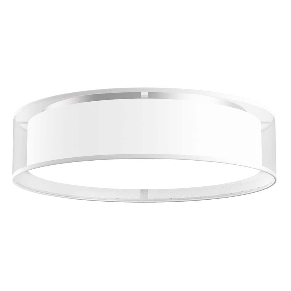 Dalton 20 in. 1-Light 30-Watt White Organza Integrated LED Flush Mount price history on PriceWatchPro