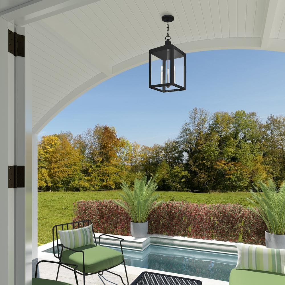 Nyack Modern Black Nickel 3-Light Indoor/Outdoor LED Pendant